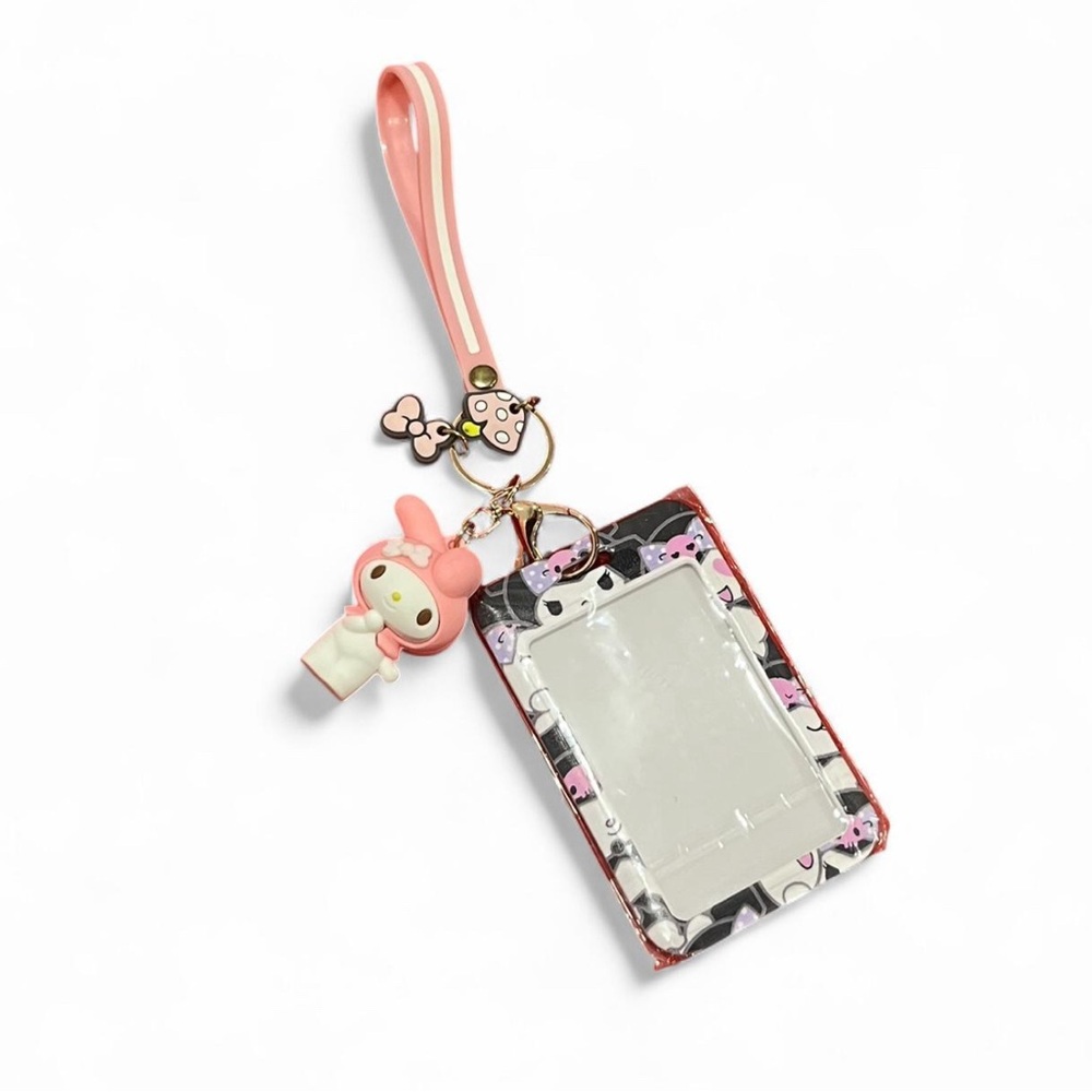 Sanrio Pink Character Card Holder with Charm Strap